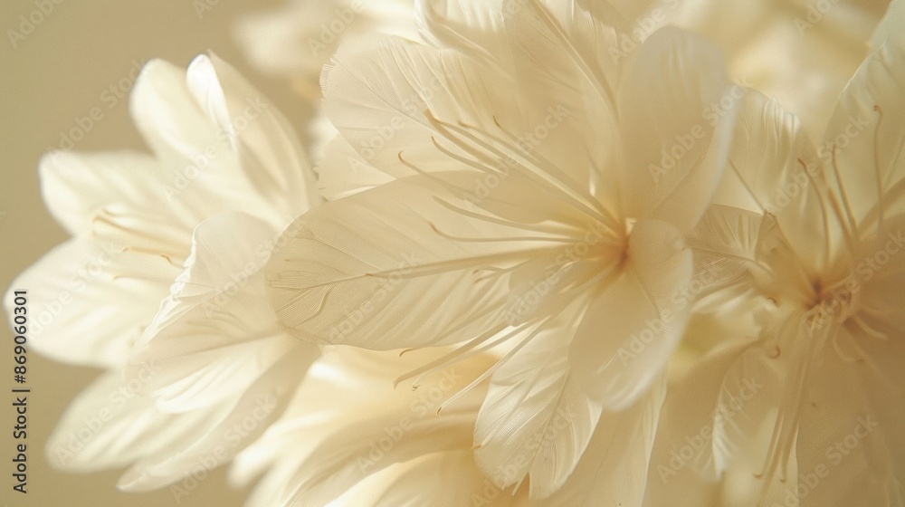 A close up of a flower with white petals