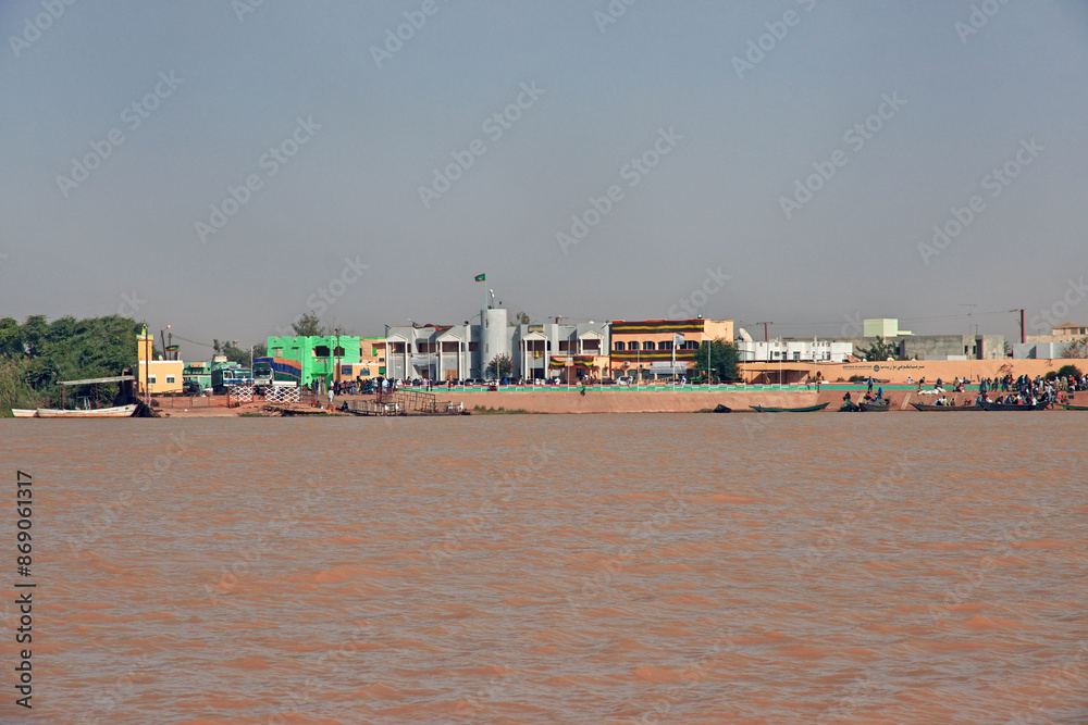 The border of Mauritania, West Africa