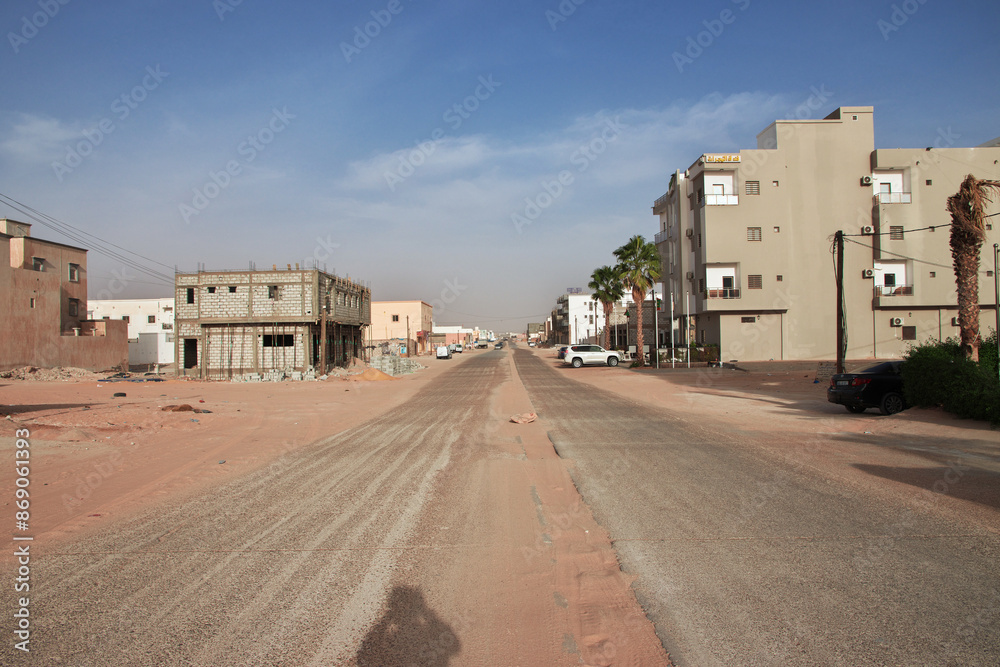 Vintage street in the center of Nouakchott, West Africa