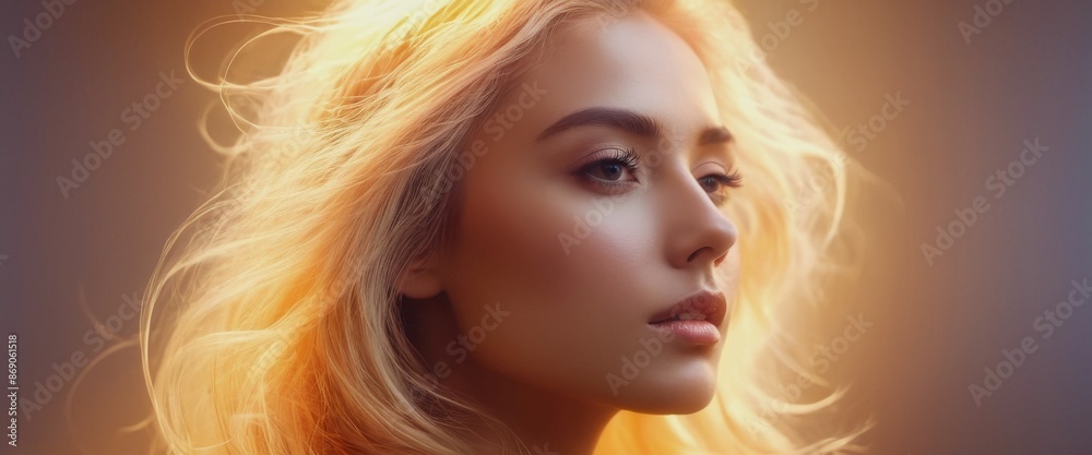 Radiant Glow Effects Portrait of a womwith glowing hair ethereal Radiant Glow Effects Portrait of a womwith glowing hair ethereal
