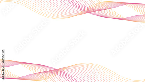 波　ウェーブ　フレーム　ピンク　黄色　グラデーション　抽象的