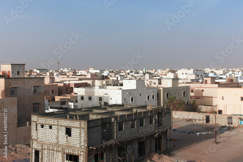 Obraz na płótnie Panoramic view of the center of Nouakchott, Mauritania, West Africa w salonie