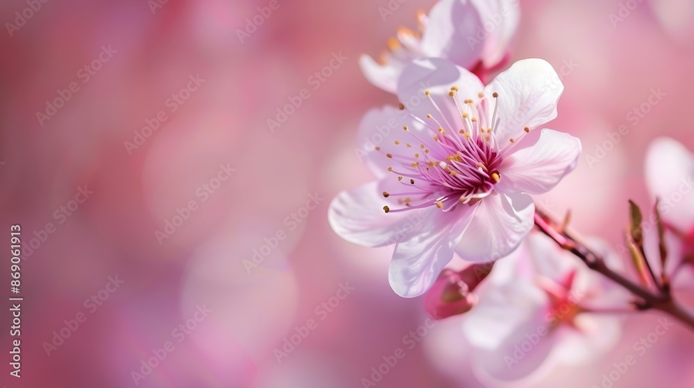 spring flower cherry in garden macro close up : Generative AI spring flower cherry in garden macro close up : Generative AI