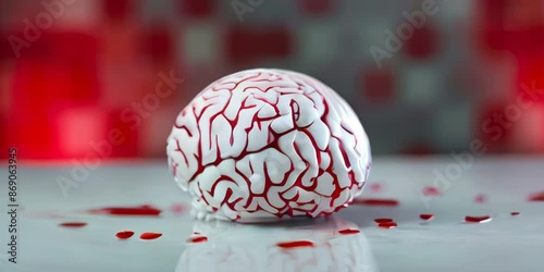 Cream cake shaped like the human brain, Halloween concept