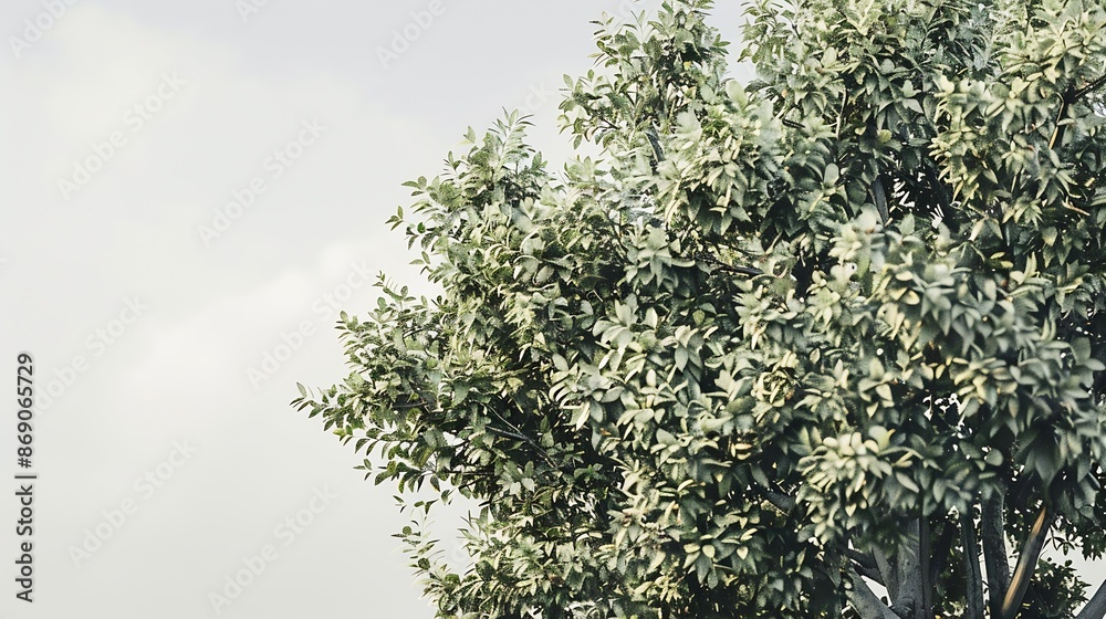 Fototapeta premium Pyrus salicifolia tree in nature : Generative AI