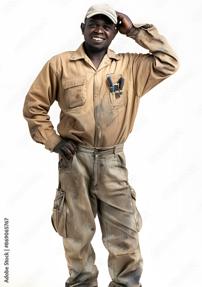 Portrait of a Confident African Worker in Uniform Portrait of a Confident African Worker in Uniform