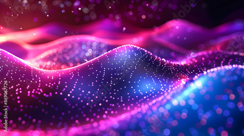 Abstract dot point connect with gradient line and aesthetic Intricate wave line design , internationalization social network or business big data connection technology concept