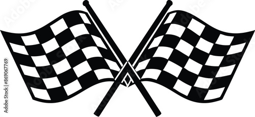 Checkered or chequered flag for car racing flat vector icon for sports apps and websites