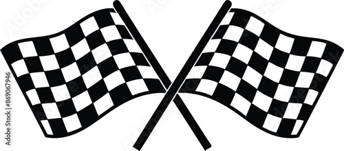 Checkered or chequered flag for car racing flat vector icon for sports apps and websites