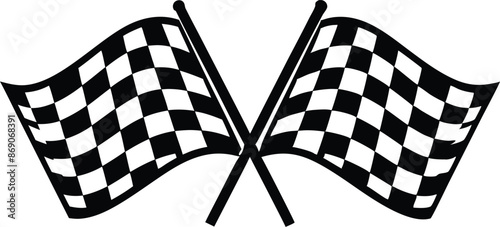 Checkered or chequered flag for car racing flat vector icon for sports apps and websites