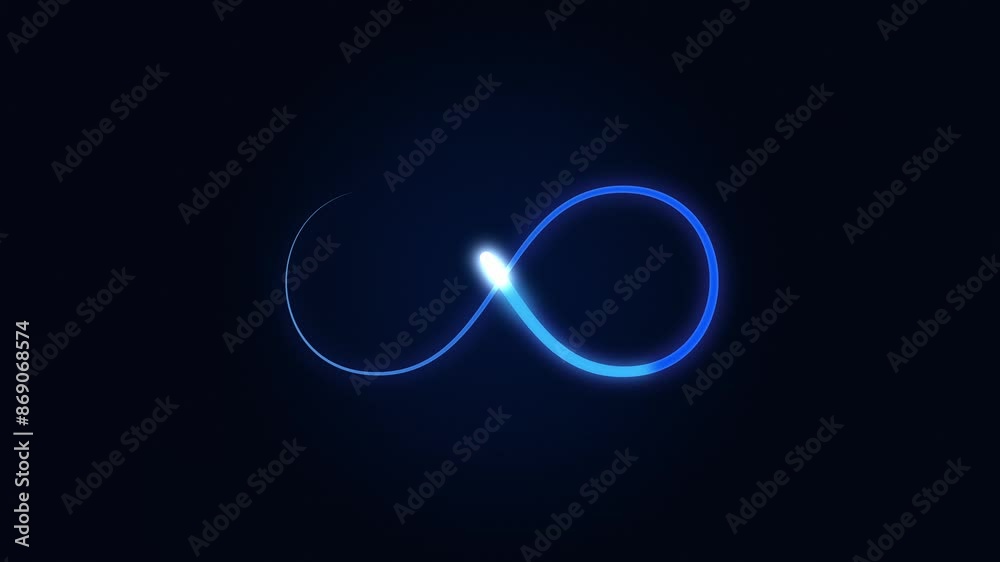 Loop is a glowing blue infinity sign. background motion animation Loop is a glowing blue infinity sign. background motion animation