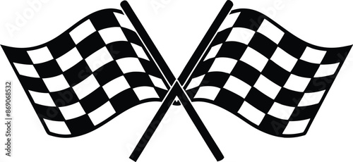 Checkered or chequered flag for car racing flat vector icon for sports apps and websites