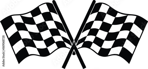 Checkered or chequered flag for car racing flat vector icon for sports apps and websites