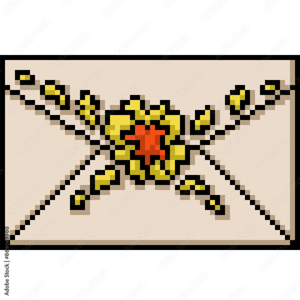 Fototapeta premium pixel art of elegant flower letter