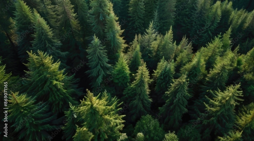 aerial view of green pine trees in the forest aerial view of green pine trees in the forest