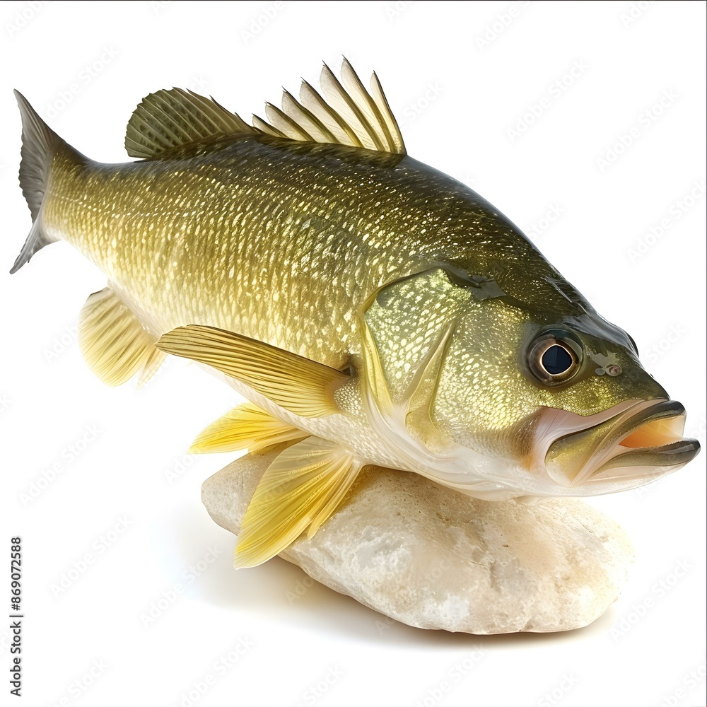 Obraz premium A largemouth bass fish on a rock