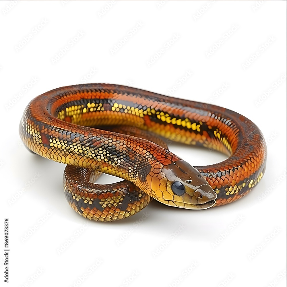 Obraz premium Colorful Snake on White Background