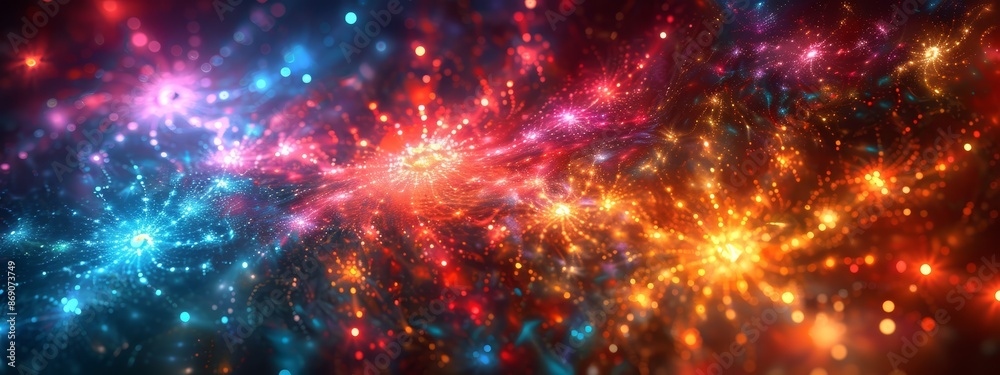A vibrant display of fireworks illuminates the night sky with radiant bursts of light along the picture's edge A vibrant display of fireworks illuminates the night sky with radiant bursts of light along the picture's edge