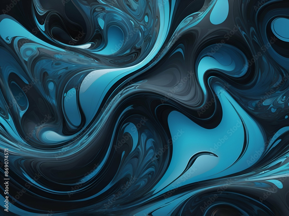 Abstract digital art with liquid fluid shapes and surreal patterns in ...