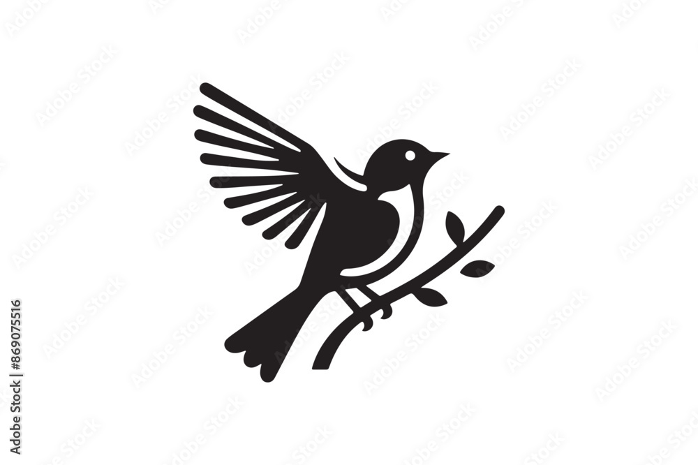 Bird silhouette vector with white background Bird silhouette vector with white background