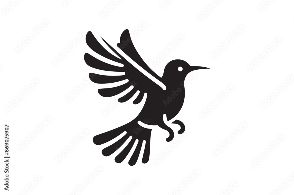 Bird silhouette vector with white background Bird silhouette vector with white background