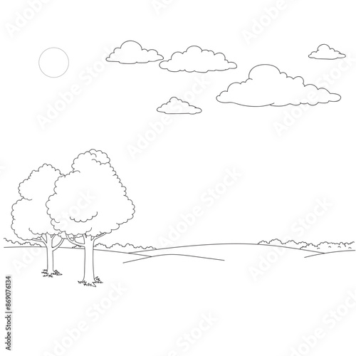 tree and sun at day nature background 