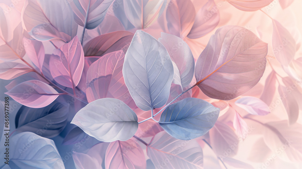 Abstract background with pastel leaves, ultra realistic photography Abstract background with pastel leaves, ultra realistic photography