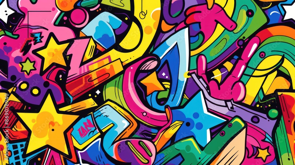 Graffiti art modern rainbow colorful style dynamic vibrant abstract background wallpaper AI generated image Graffiti art modern rainbow colorful style dynamic vibrant abstract background wallpaper AI generated image