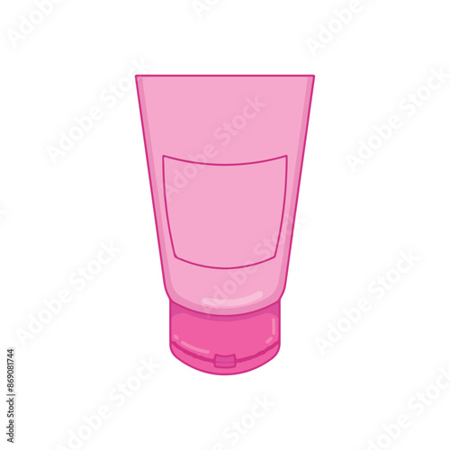 illustration art pink lotion tube sticker design
