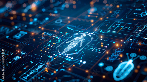 Integrated Digital Health Ecosystem  an integrated digital health ecosystem with an image displaying interconnected health information systems  telemedicine platforms  wearable dev