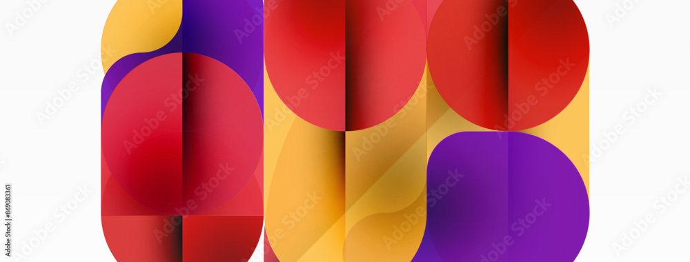 Circles and round shapes geometric minimal background. Transparent geometric shapes composition for wallpaper, banner, background or landing Circles and round shapes geometric minimal background. Transparent geometric shapes composition for wallpaper, banner, background or landing