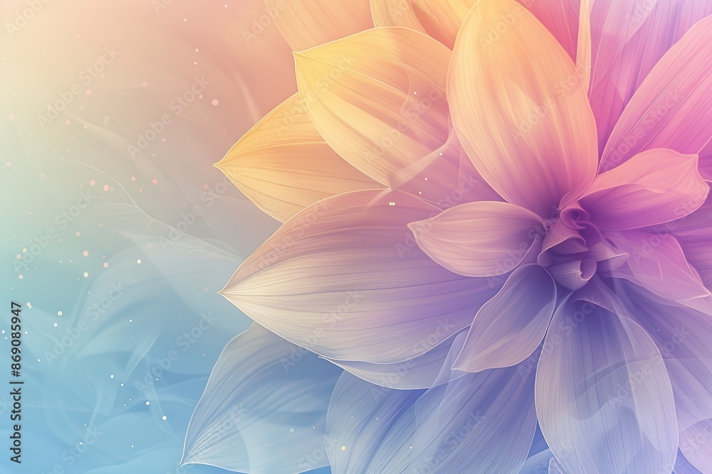 Fototapeta premium Soft focus, delicate flower with pastel colors for a dreamy, feminine, and romantic background. Floral bloom with blurred details perfect for digital art and design.