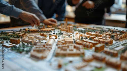 Real Estate Development Master Plans, master plans for real estate development projects with an image featuring developers and investors examining blueprints for mixed-use developmen