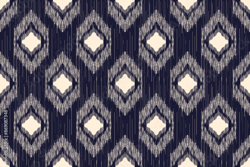 Ethnic ikat seamless pattern.beautiful pattern. folk embroidery,bohemian style,aztec geometric art ornament print.ethnic abstract art.Seamless fabric.design for fabric, carpet, wallpaper, clothing
