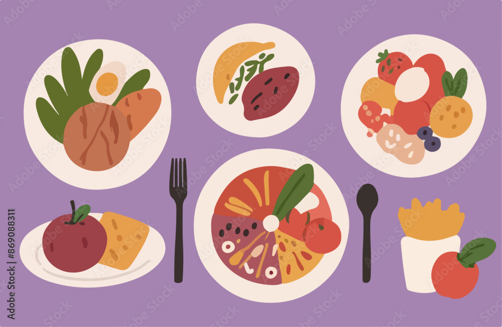 Vector Illustration of Healthy Food Menu Vector Illustration of Healthy Food Menu