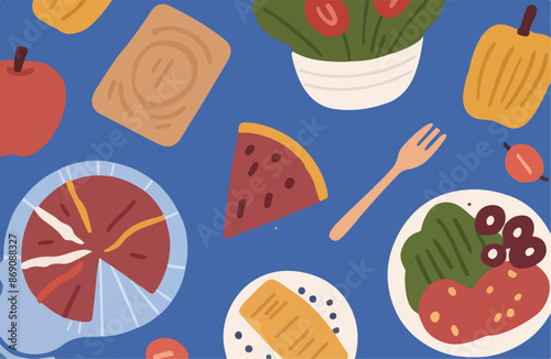 Vector Illustration of Healthy Food Menu