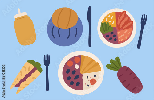 Vector Illustration of Healthy Food Menu