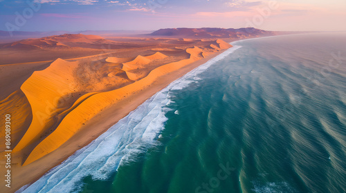 Namib's Blazing Embrace: Arid Sands Meet Cool Ocean