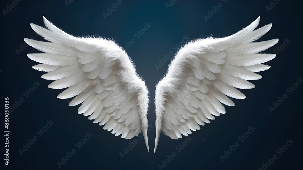 Fototapeta premium wings background white 3d illustration rendered angel fantasy wing feather mythology isolated bird eagle dove flying animal elegance grace angelic fairy heaven inspiration symbol beautiful fluffy