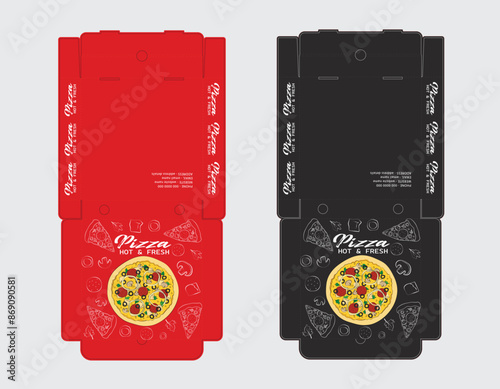 Pizza Box Design, Pizza Packaging Design, Pizza Box Design Template, Ready For Print.