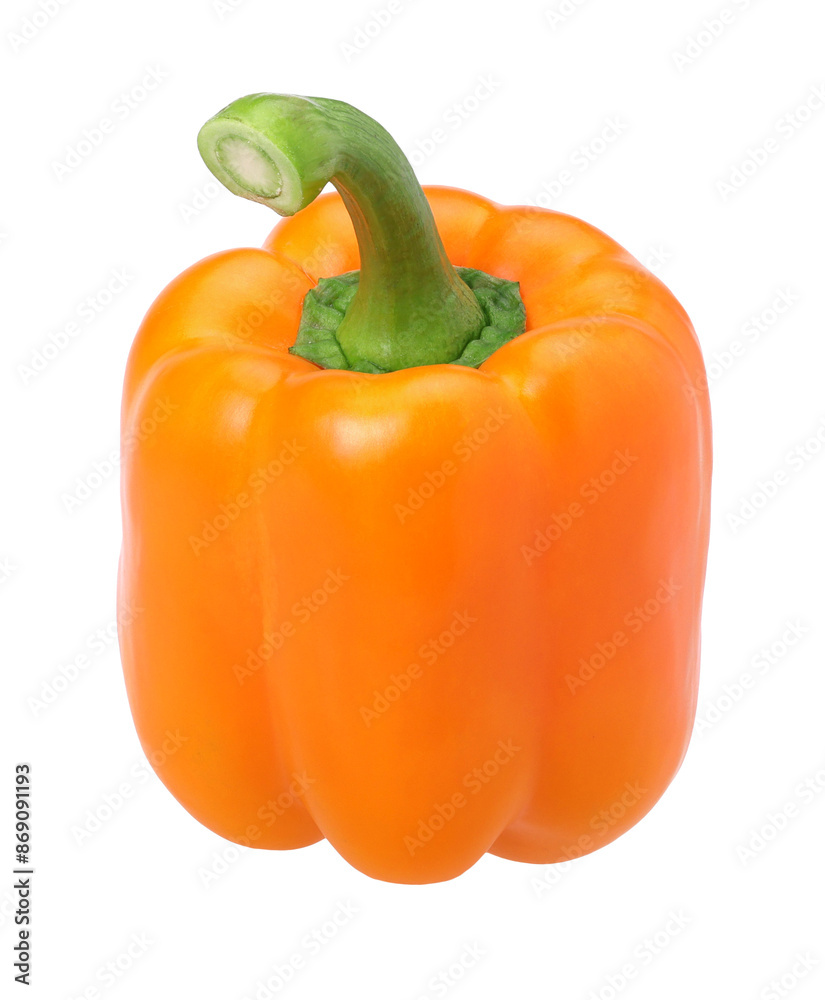 Fresh whole orange Bell pepper isolated, transparent PNG, PNG format, cut out Fresh whole orange Bell pepper isolated, transparent PNG, PNG format, cut out