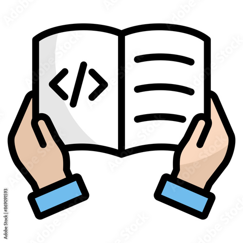 Coding Literacy  Icon Element For Design