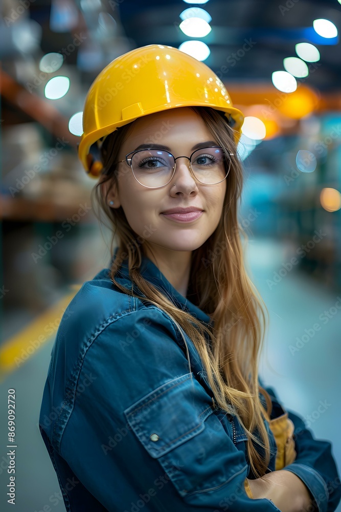 Female engineer in a warehouse Female engineer in a warehouse