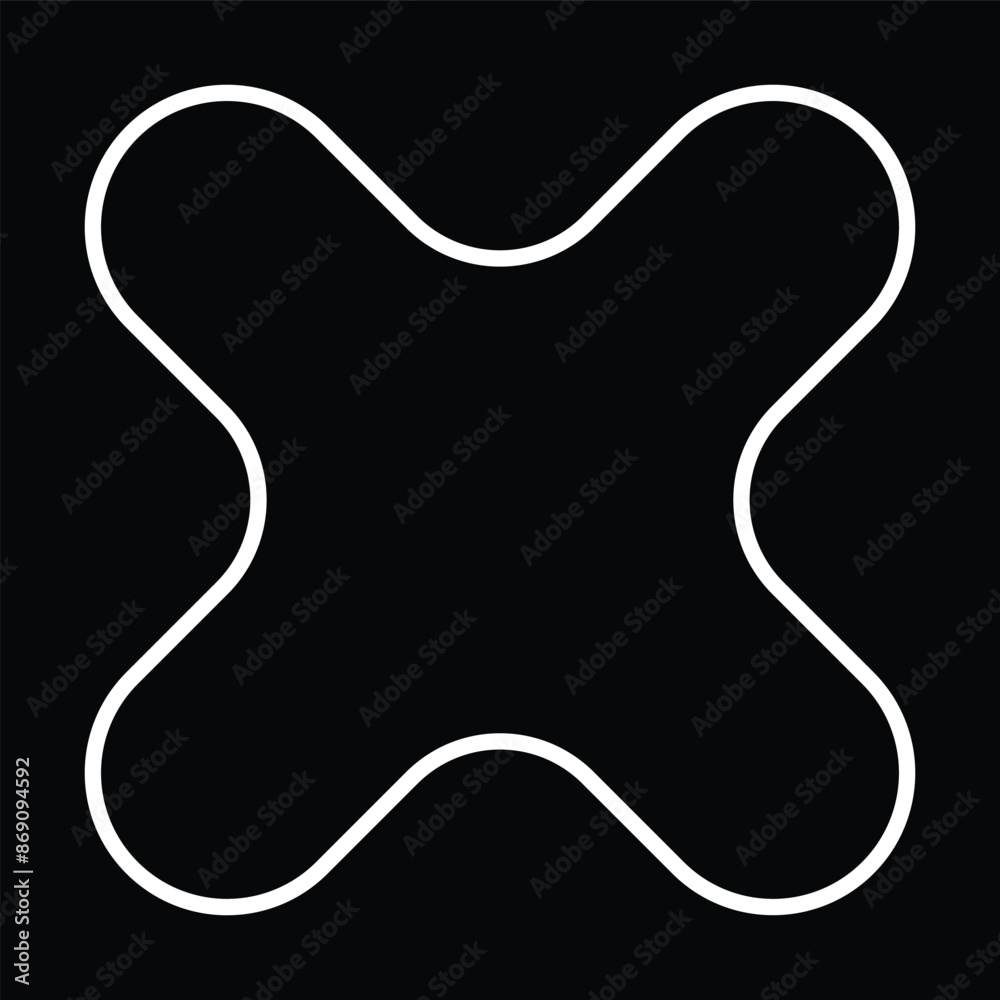 White Star Outline on Black Background