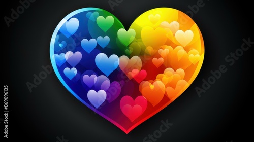 Spread love and positivity with this rainbow heart in a speech bubble design.