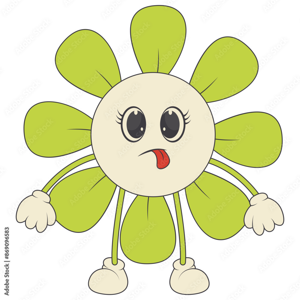 Groovy Hippie Psychedelic Character. 70s Vector Cartoon Illustration. Groovy Hippie Psychedelic Character. 70s Vector Cartoon Illustration.