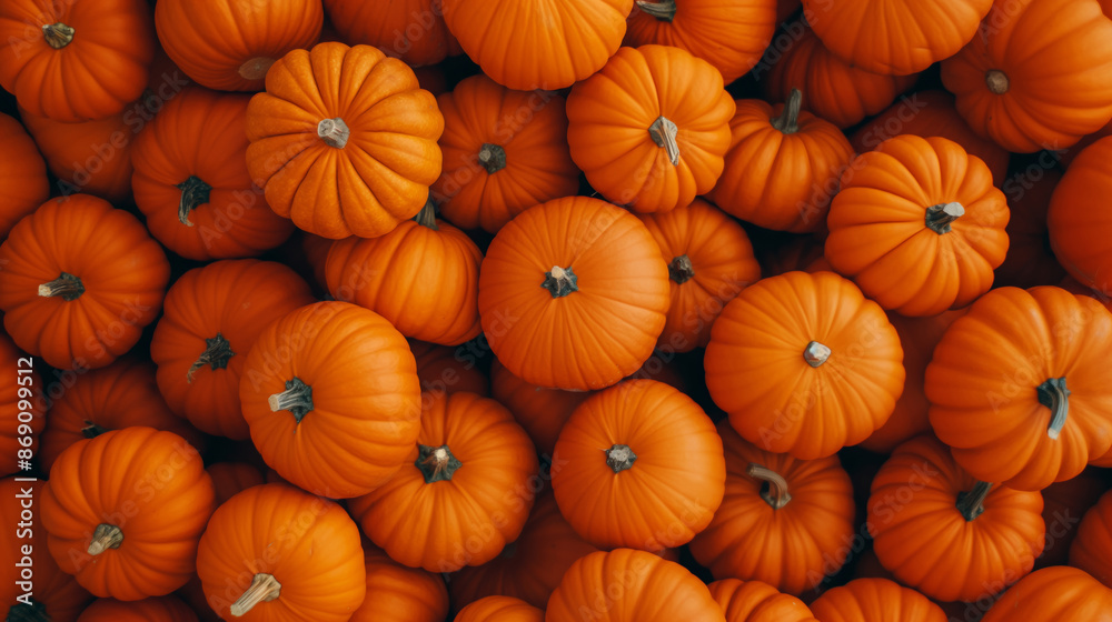 Close up of orange pumpkins in a pile for fall decoration. Close up of orange pumpkins in a pile for fall decoration.