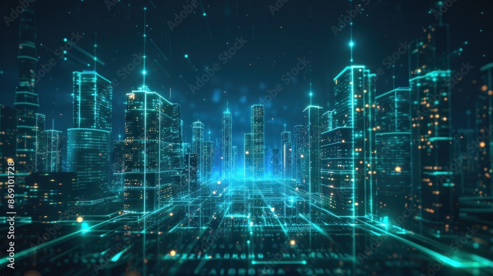 Futuristic Digital Cityscape Futuristic Digital Cityscape