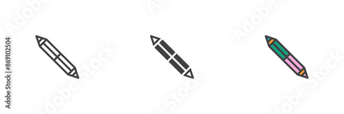 Pencil different style icon set