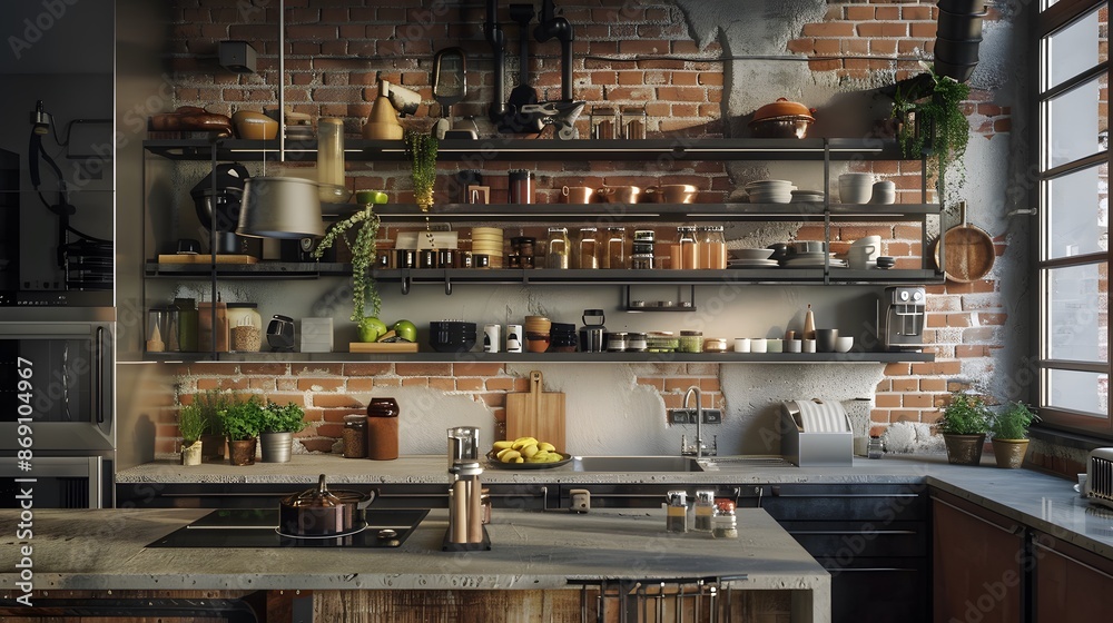 Ultitarian Kitchen Industrial Kitchen: Utilitarian design with raw, unfinished materials ...